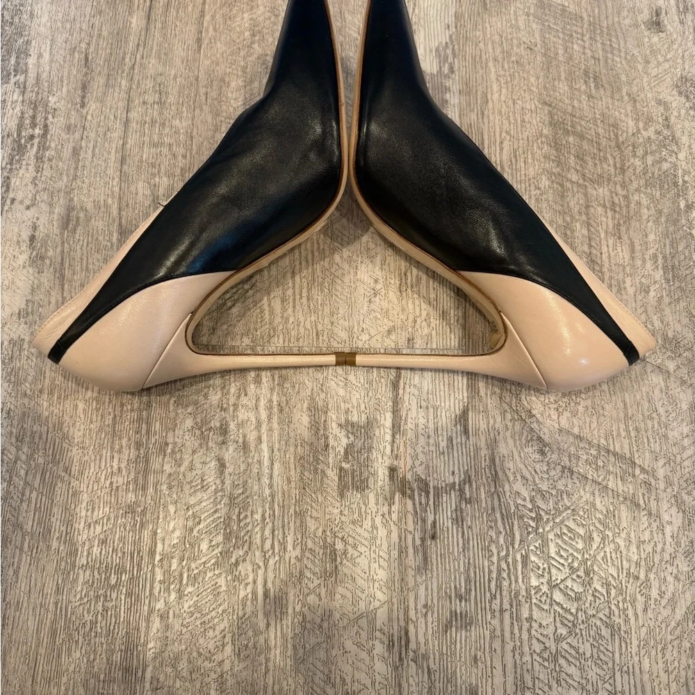 LK Bennett Black and Cream Topline Heels NEW - Picture 5 of 11